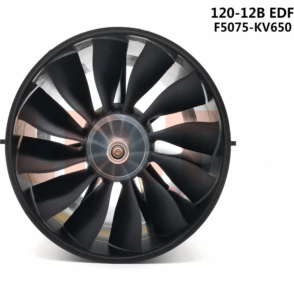 120mm 12-Blade EDF Ducted Fan with F5075-KV650 Brushless Motor 7.5KG Thrust for RC Jet Aircraft Turbine
