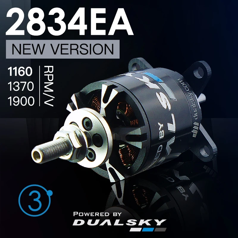 Dualsky XM2834EA 3rd Gen 2216 Brushless Motor, High-Efficiency Engine for Fixed Wing Aircraft