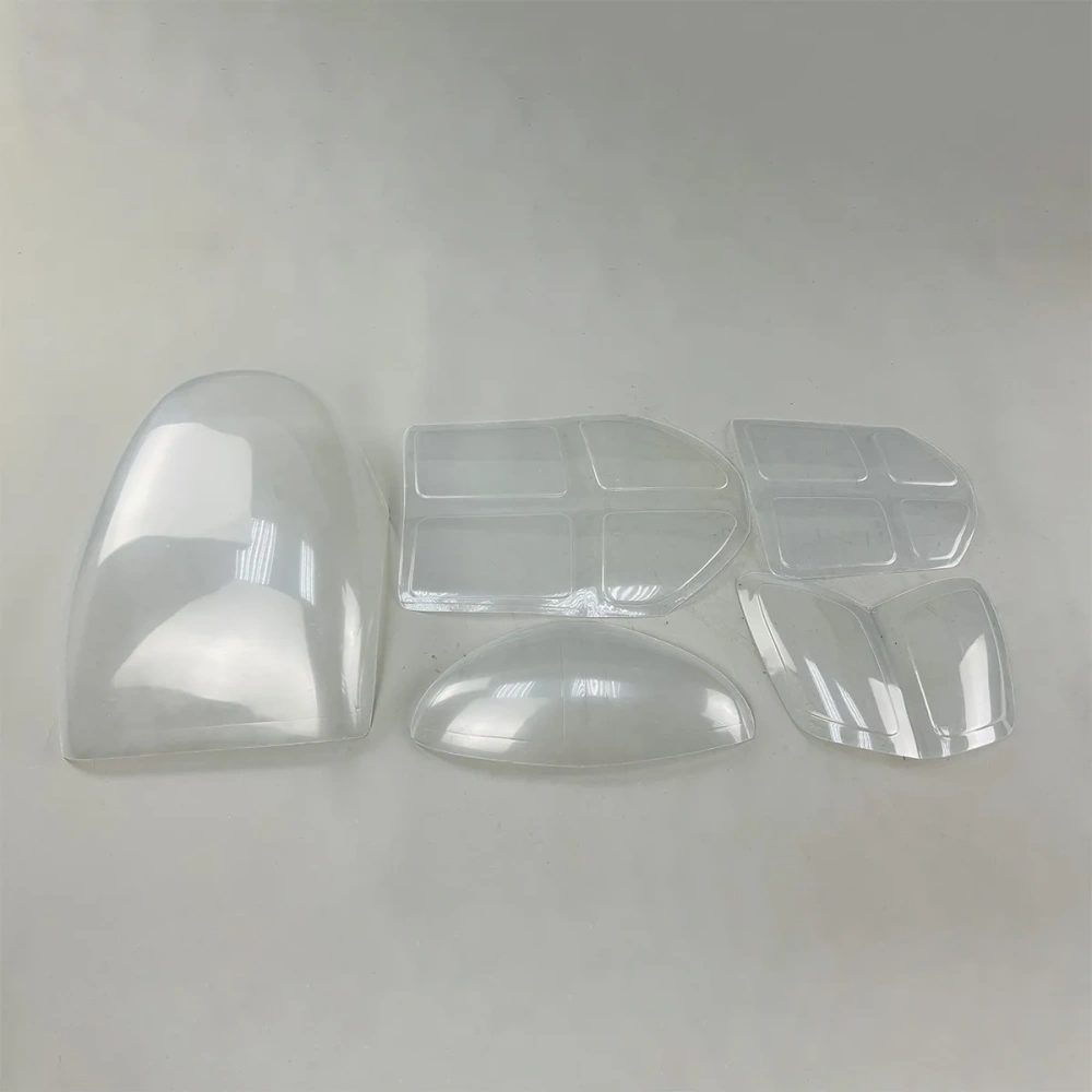 Roban 600 Size EC145 Fuselage Spare Parts - Nose Cover Window Tail Landing Gear Wood Spacers Replacement