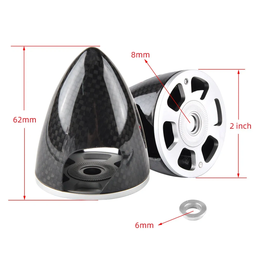 XAERO 1 PCS Carbon Fiber 2-Blade Spinner Cone 1.75" to 4" for RC Electric Airplane