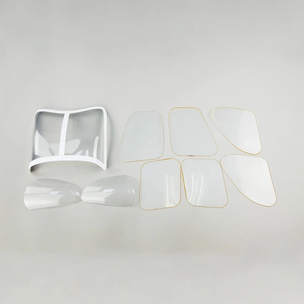 Roban 600 Size Bell429 Fuselage Spare Parts - Nose Cover Window Tail Landing Gear Wood Spacers Replacement