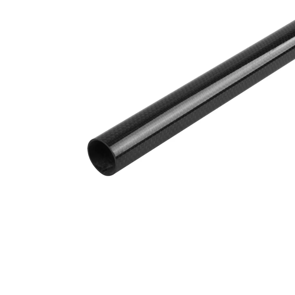 3K Gloss Black Carbon Fiber Tube 500mm Multi-Size Round Rods High-Strength for RC Models & DIY Projects