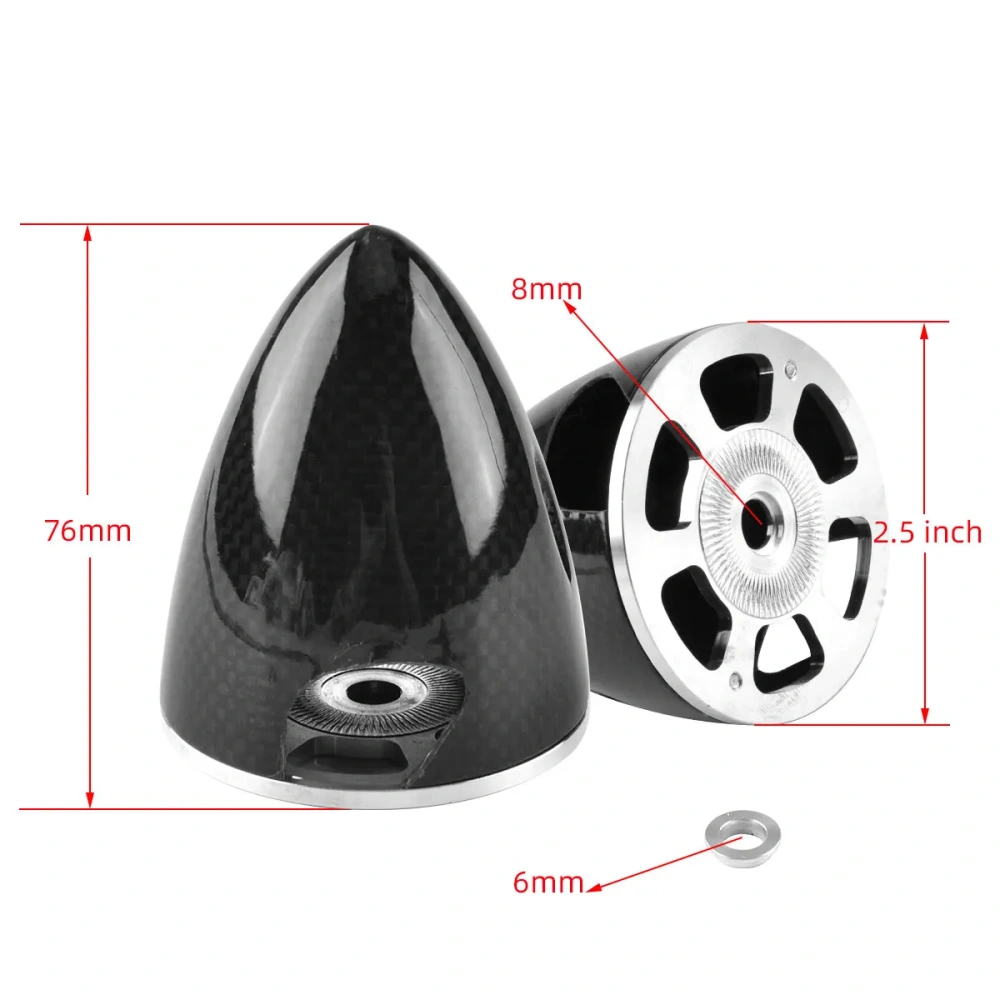 XAERO 1 PCS Carbon Fiber 2-Blade Spinner Cone 1.75" to 4" for RC Electric Airplane