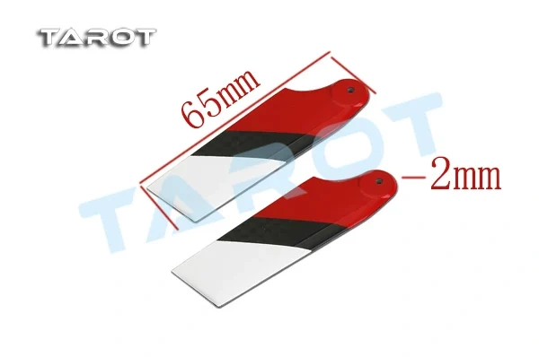 FY Tarot 450 Carbon Fiber Tail Rotor Blades TL2330-03 Red White, 450 Helicopter Tail Blades RC Helicopter Parts Spare