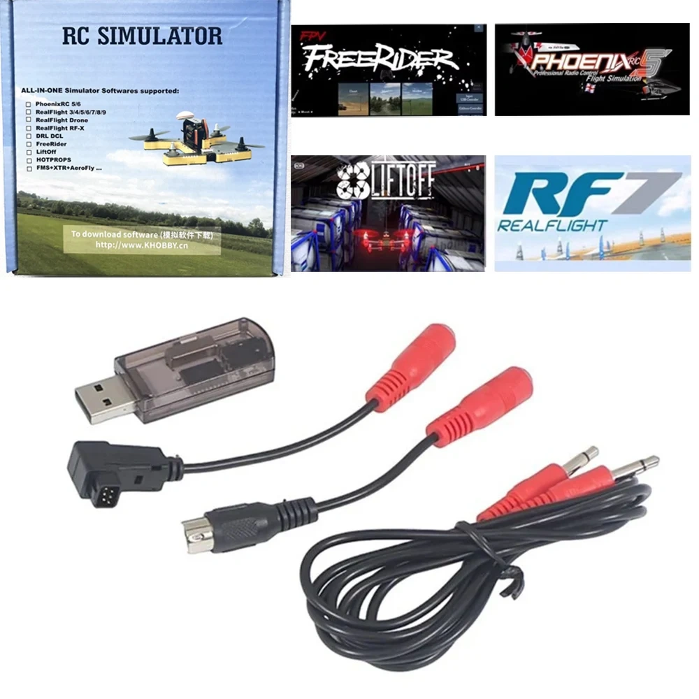 22 in 1 Wireless Simulator Dongle for Phoenix G5 G6 G7 RC Flight Sim for Helicopter Airplane Drone Training