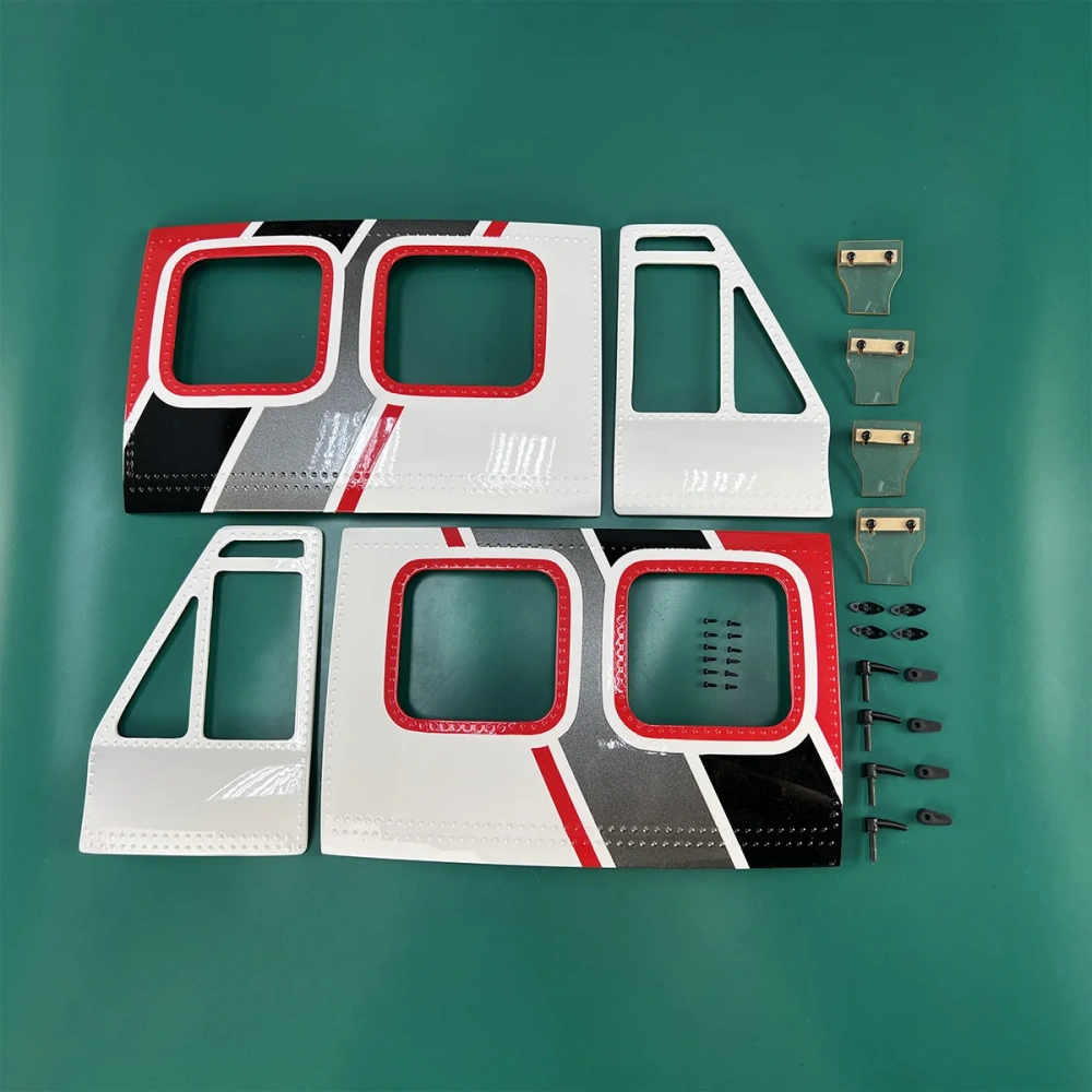Roban 800 Size Bell 412 Fuselage Spare Parts - Nose Cover Window Tail Landing Gear Wood Spacers Replacement