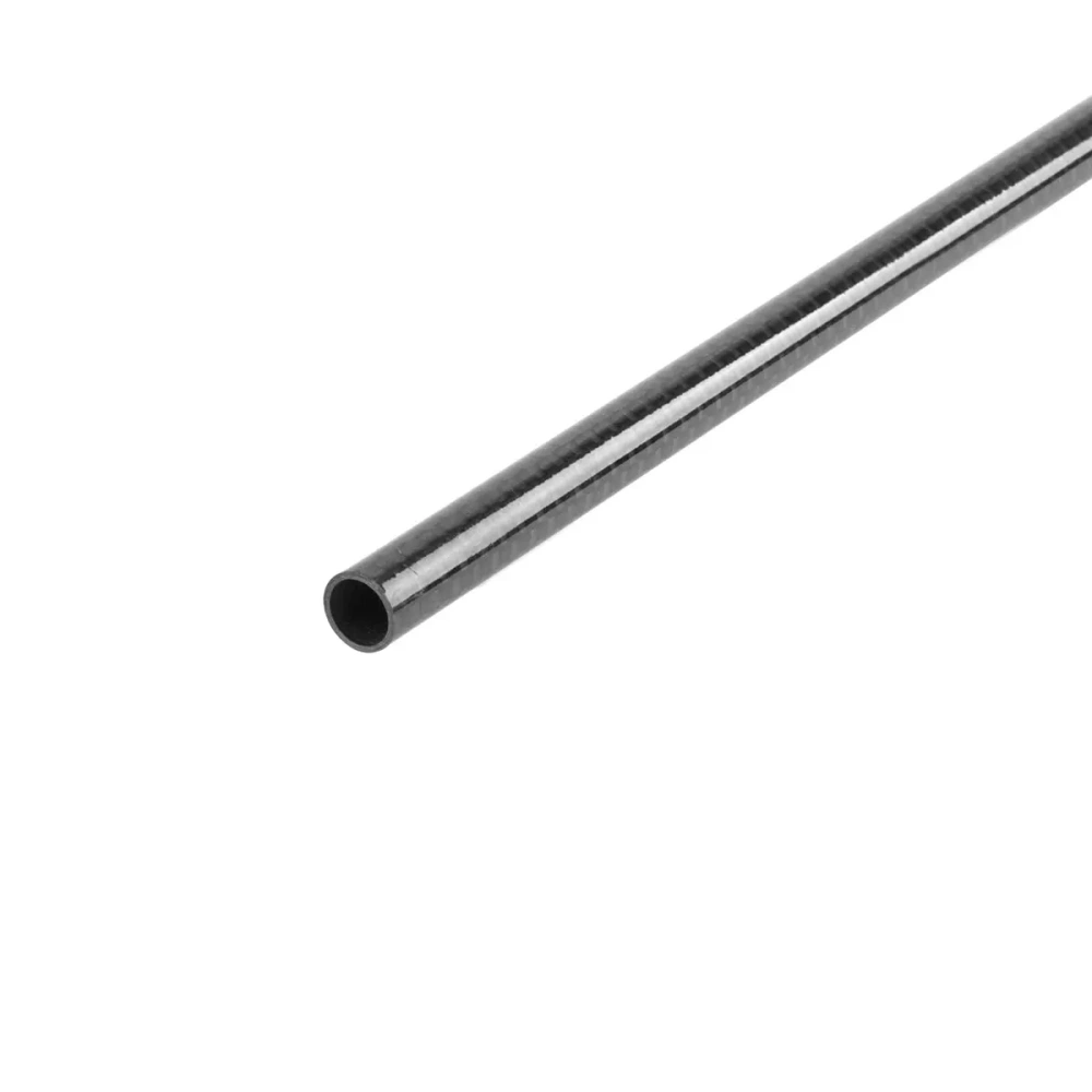 3K Gloss Black Carbon Fiber Tube 500mm Multi-Size Round Rods High-Strength for RC Models & DIY Projects