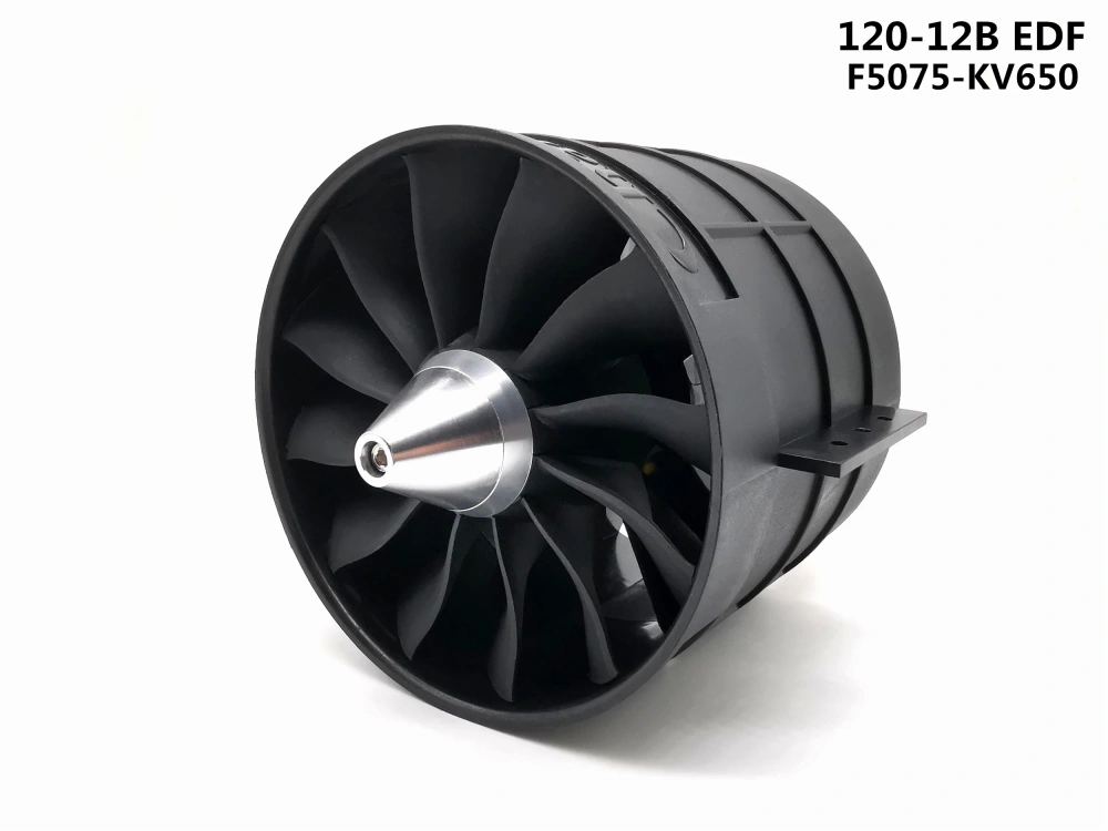 120mm 12-Blade EDF Ducted Fan with F5075-KV650 Brushless Motor 7.5KG Thrust for RC Jet Aircraft Turbine