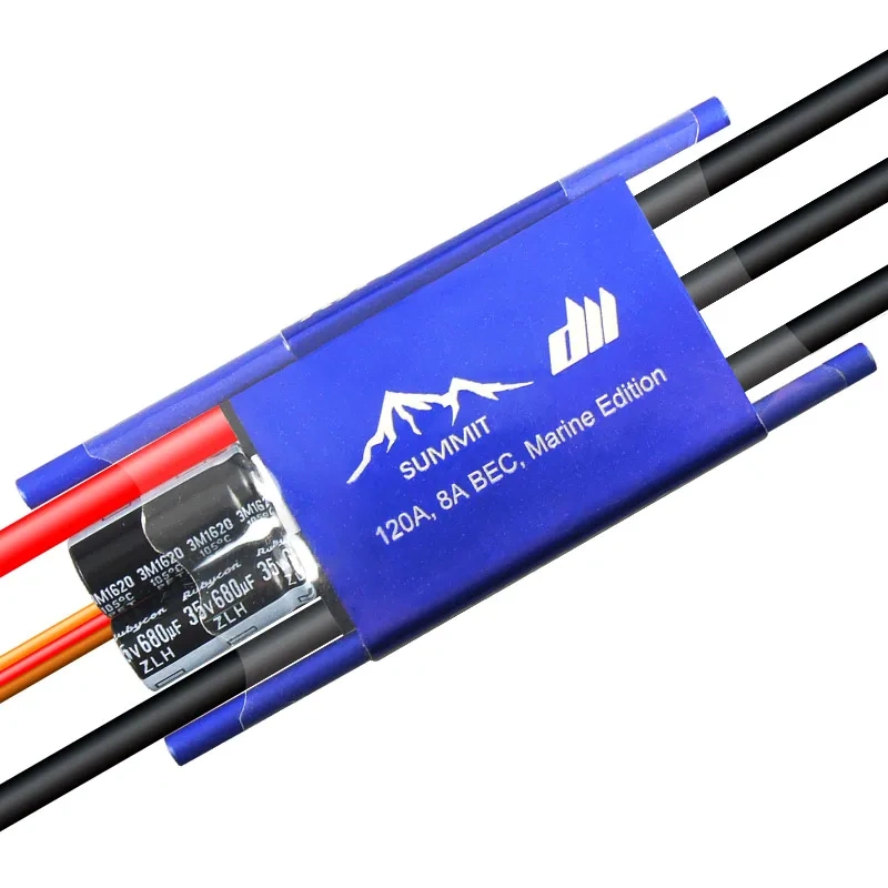 SUMMIT 120A Marine ESC, Waterproof Speed Controller for RC Boat & Ship Models