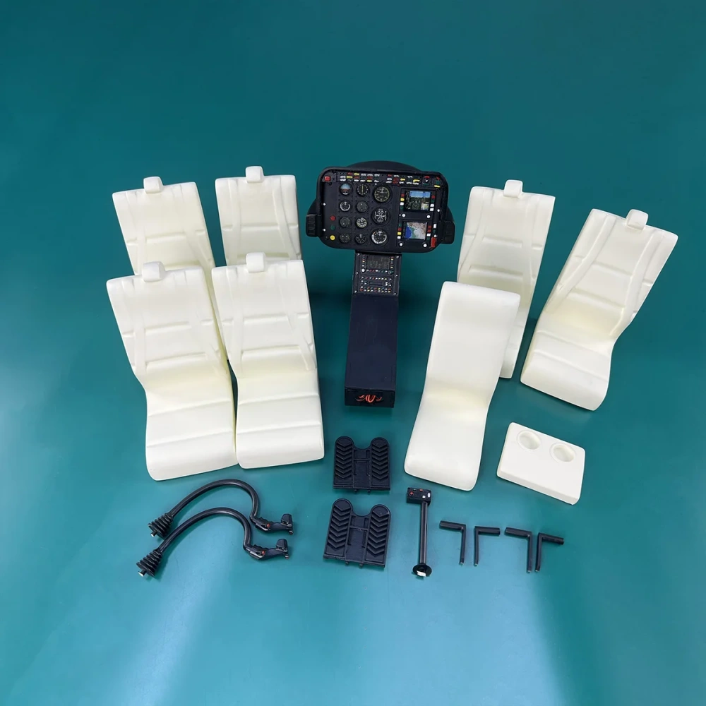 Roban 700 Size Bell407 Fuselage Spare Parts - Nose Cover Window Tail Landing Gear Wood Spacers Replacement