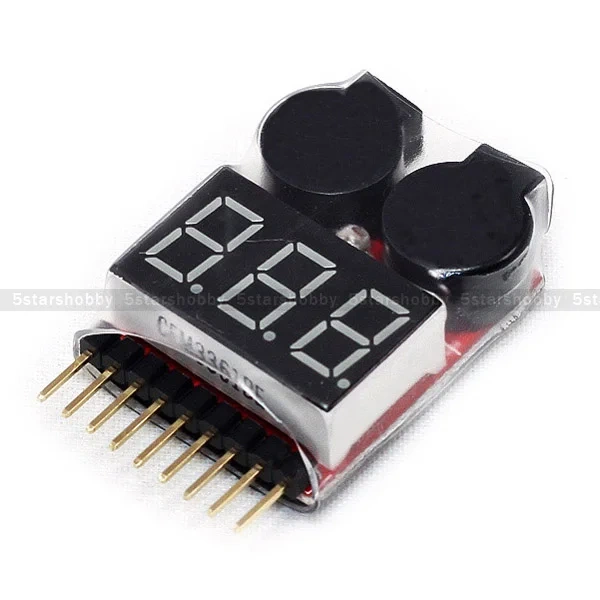 XAERO 1-8S Battery Monitor & Low Voltage Beeper, Dual-Function Battery Tester with Alarm