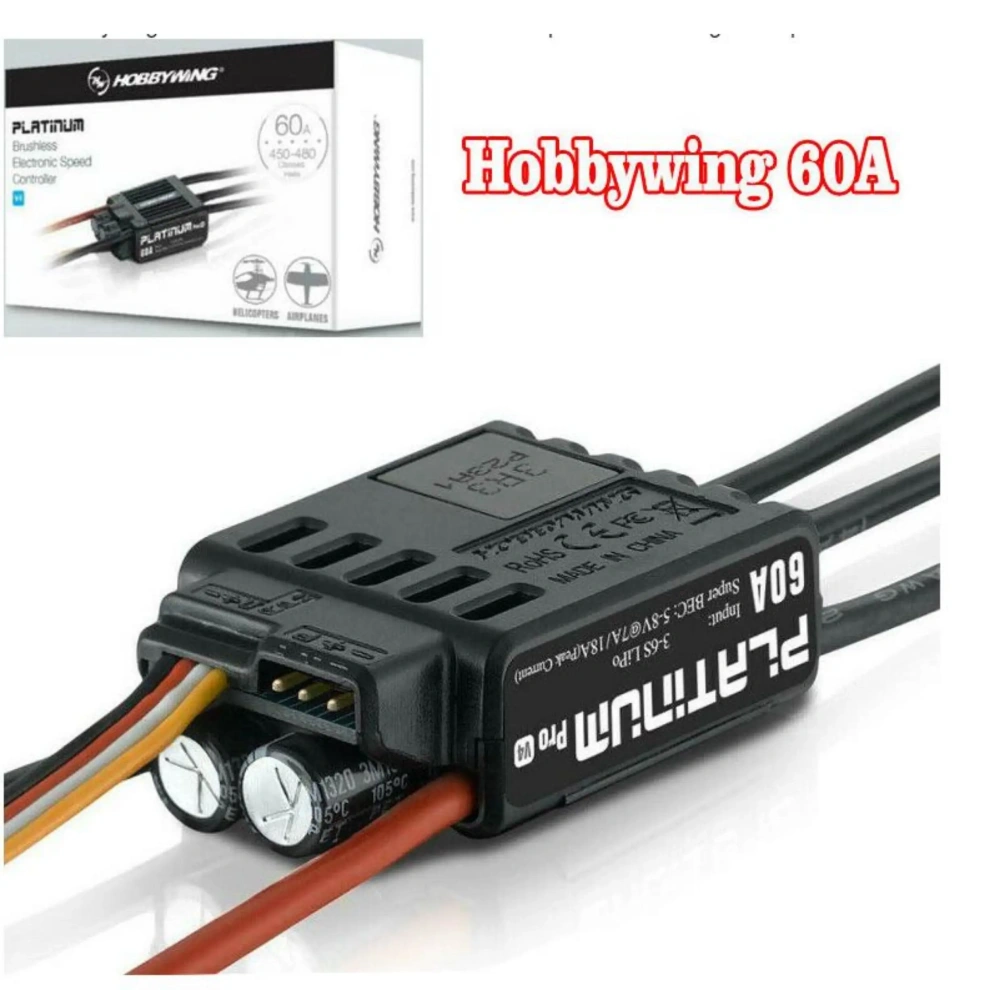Hobbywing Platinum 60A V4 ESC, Professional Brushless Speed Controller