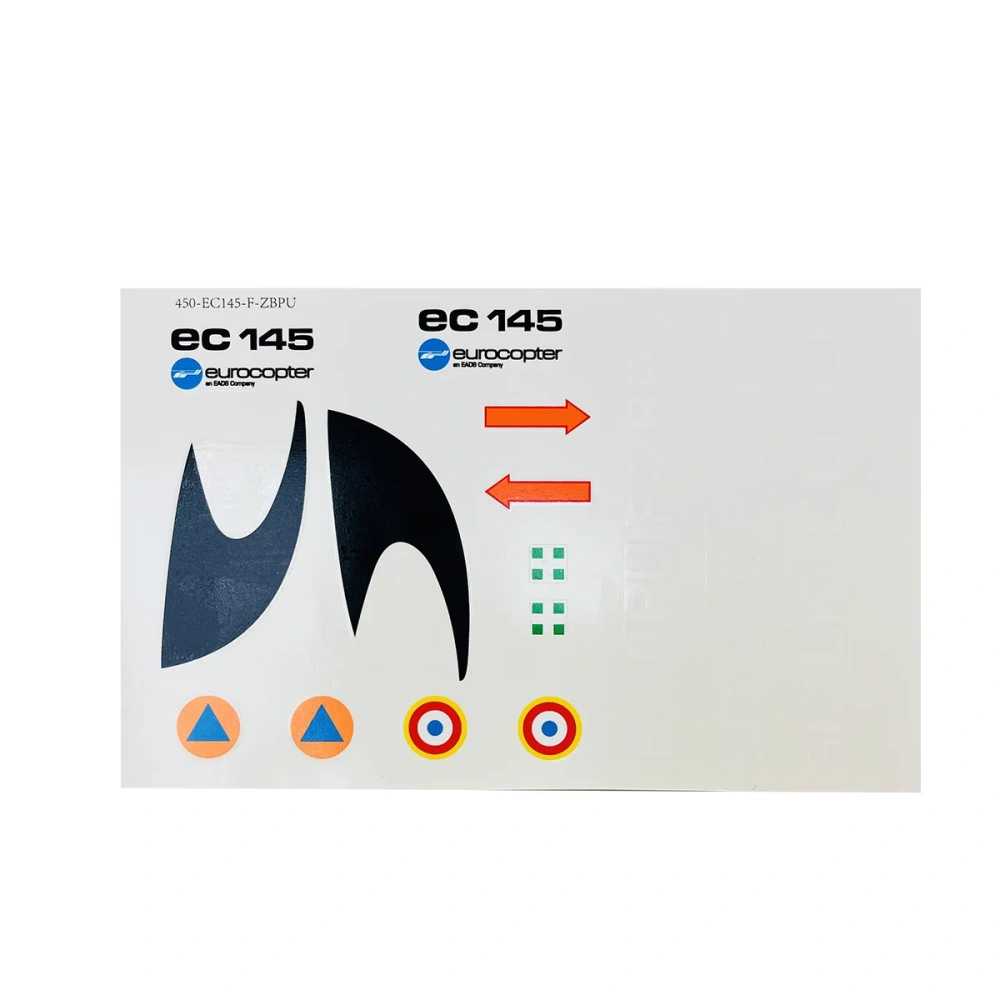 Roban 450 Size EC145 Fuselage Spare Parts - Nose Cover Window Tail Landing Gear Wood Spacers Replacement