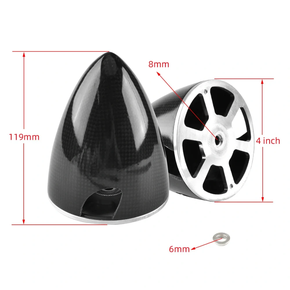 XAERO 1 PCS Carbon Fiber 2-Blade Spinner Cone 1.75" to 4" for RC Electric Airplane