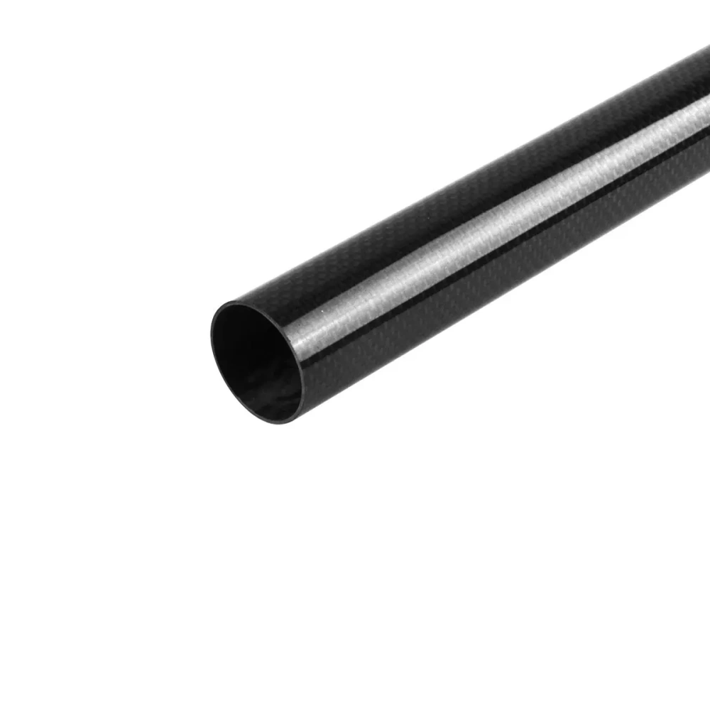 3K Gloss Black Carbon Fiber Tube 500mm Multi-Size Round Rods High-Strength for RC Models & DIY Projects