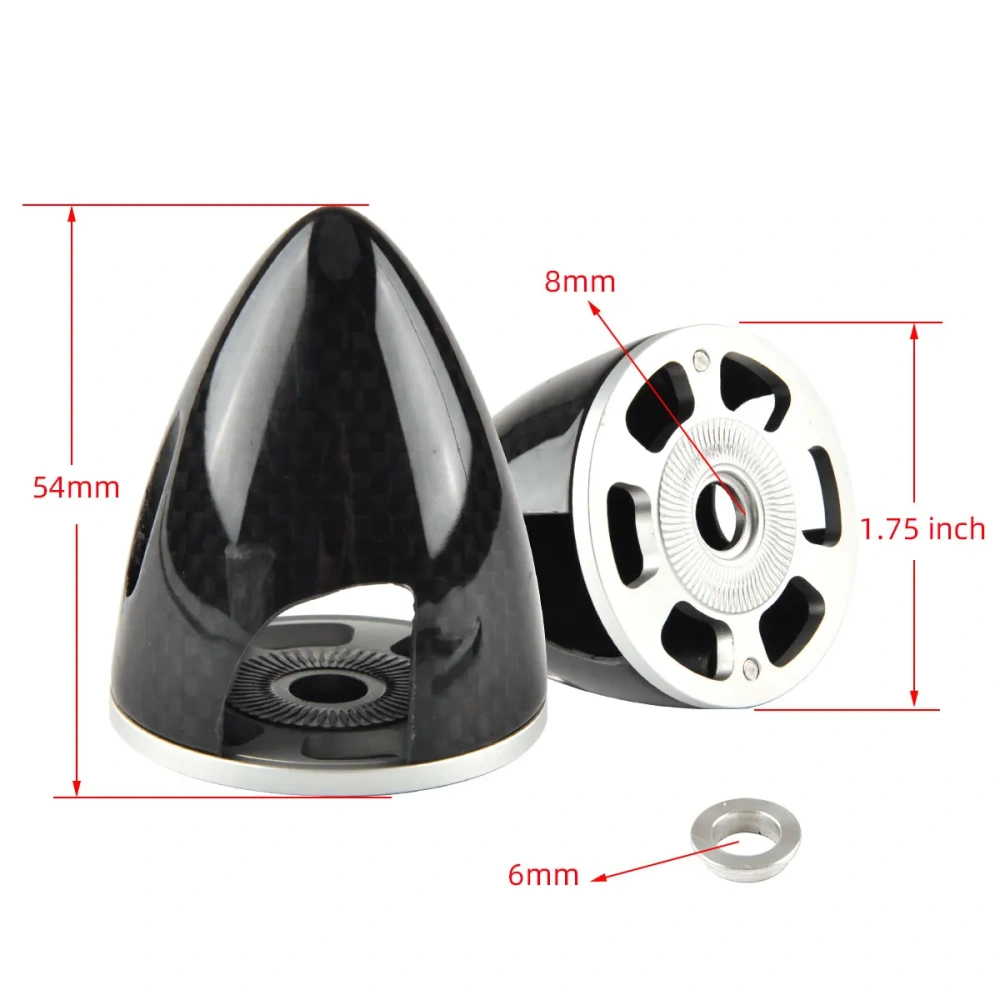XAERO 1 PCS Carbon Fiber 2-Blade Spinner Cone 1.75" to 4" for RC Electric Airplane