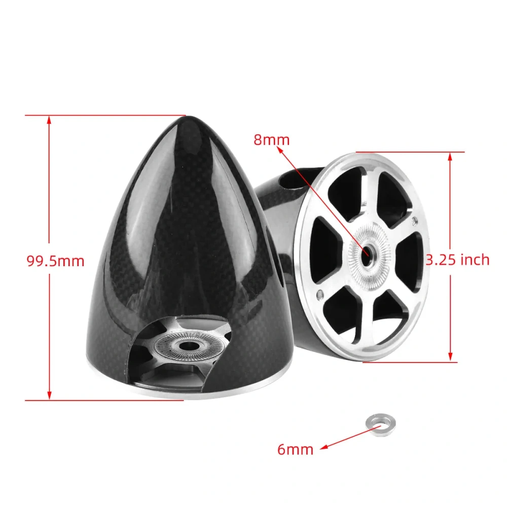 XAERO 1 PCS Carbon Fiber 2-Blade Spinner Cone 1.75" to 4" for RC Electric Airplane