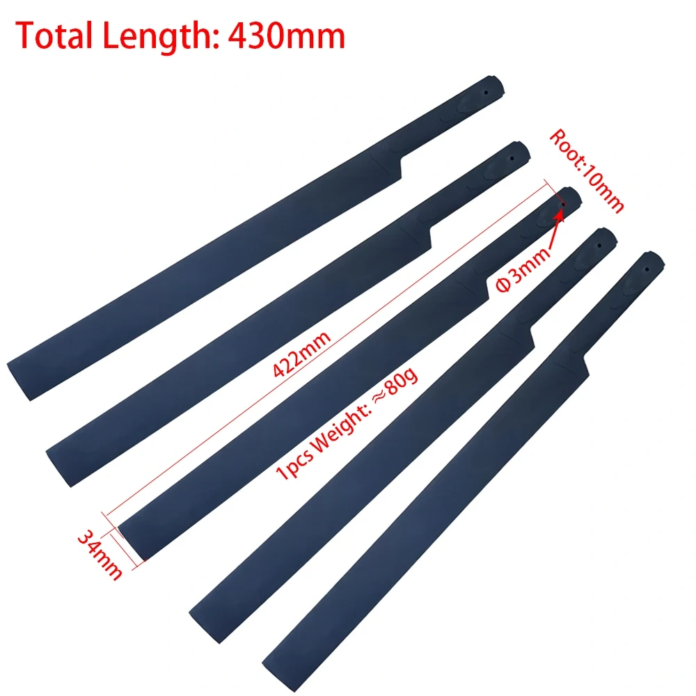 JDHMBD 500 3-Blade 4-Blade 5-Blade Main Rotor Head Assembly Scale RC Helicopter Propeller Blades for Align T-REX 500 Parts