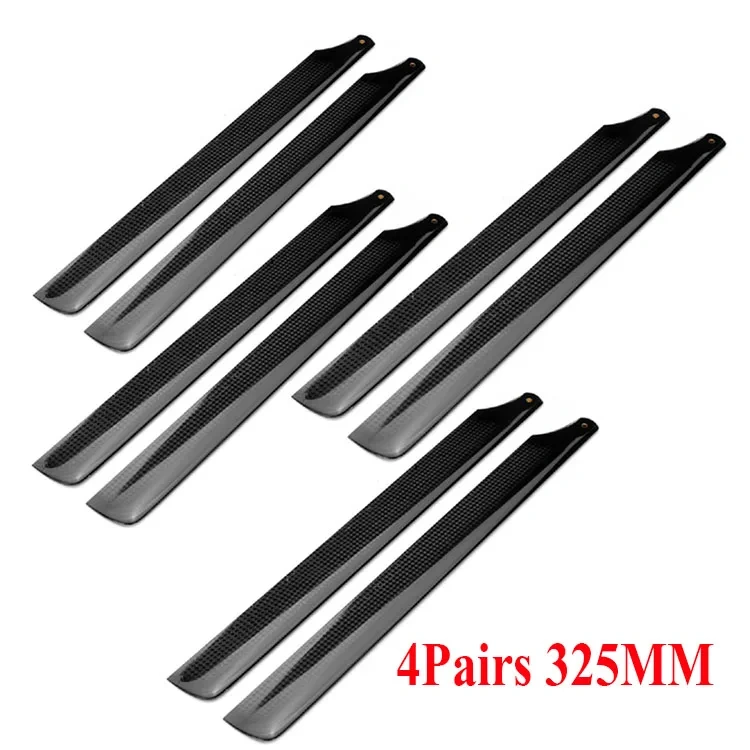 XAERO 325mm 3K Carbon Fiber Main Rotor Blades Pure Black for Align T-REX 450 450L 450 Pro DFC Helicopter RC Parts