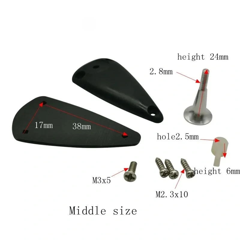 XAERO 2 Sets Aluminum Adjustable Horns for RC Airplane, Triangular Base, Electric Foam Model Replacement Parts