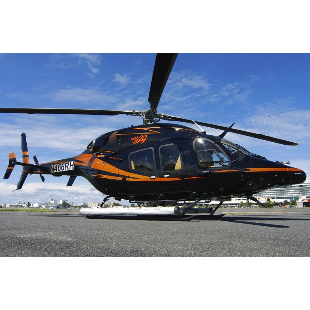ROBAN 700 Size B429 ARF Blue Orange Scale Helicopter Fuselage Fiberglass Body Shell with Mechanics Ready