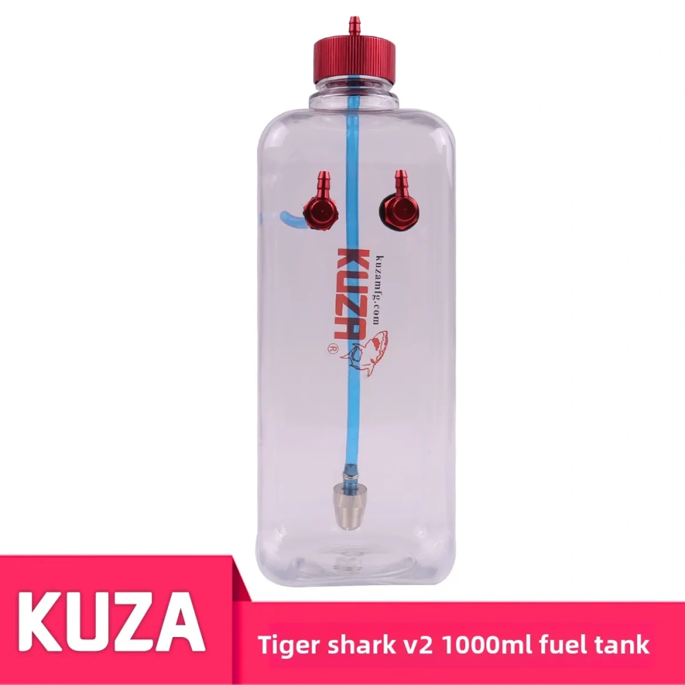 KUZA Tiger Shark V2/V3 Transparent Fuel Tank for Gas RC Airplane with CNC Aluminum Fitting