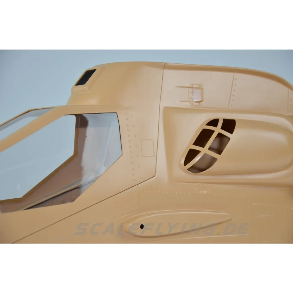 ROBAN 700 Size EC-665 ARF Tiger Desert Camo Scale Helicopter Fuselage Fiberglass Body Shell with Mechanics Ready