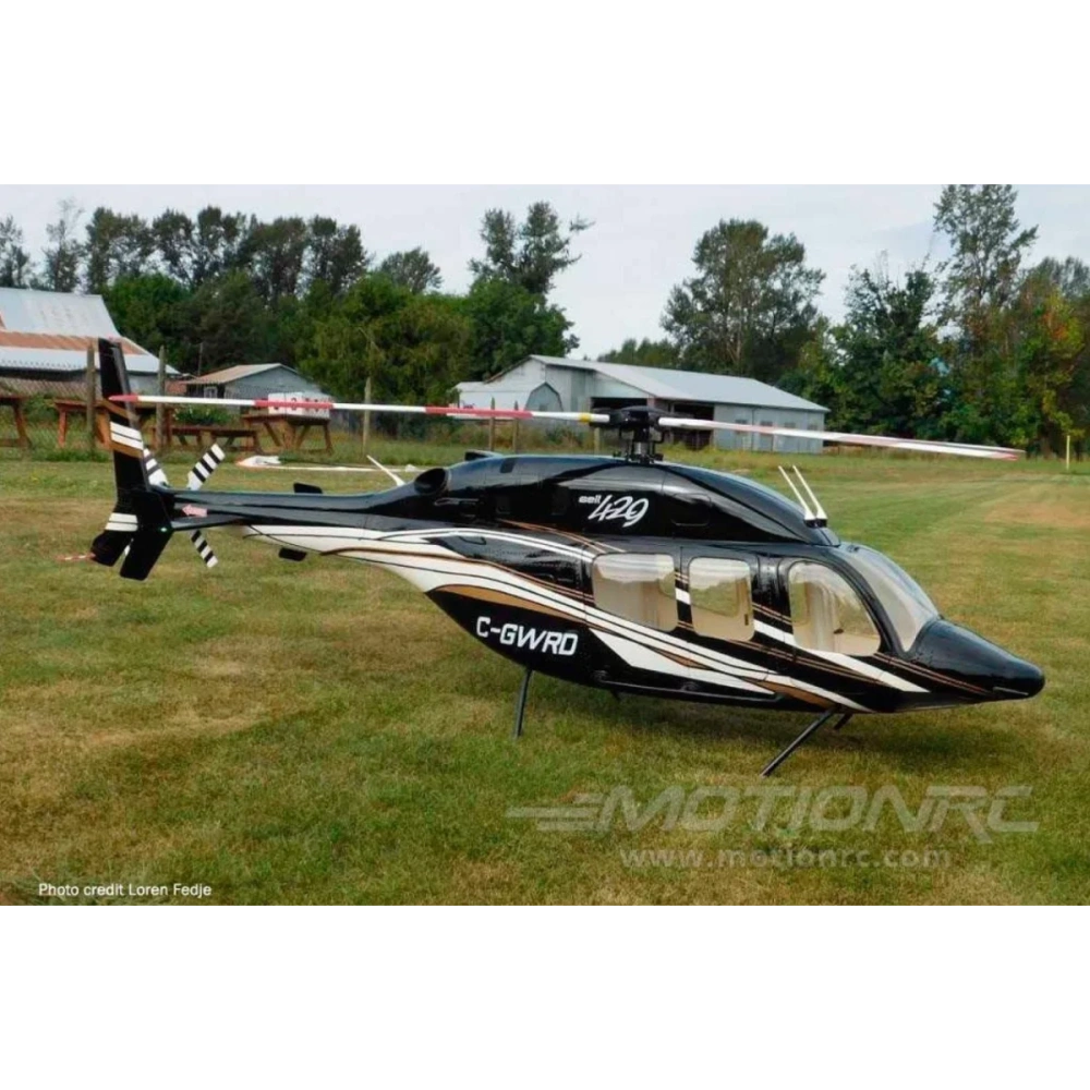 ROBAN 700 Size B429 ARF Black Tan Scale Helicopter Fuselage Fiberglass Body Shell with Mechanics Ready