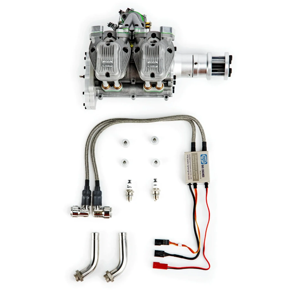 NGH GF60i2 60cc 4-Stroke Gas Engine, Horizontally Opposed Twin Cylinder for Ultra-Smooth Power in RC Airplane & UAV