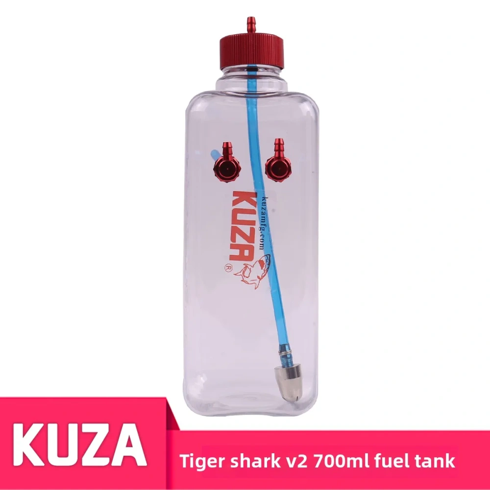 KUZA Tiger Shark V2/V3 Transparent Fuel Tank for Gas RC Airplane with CNC Aluminum Fitting