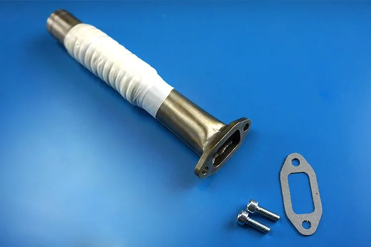 DLE20RA Long Exhaust Pipe Muffler Set with Accessories, High Performance Stainless Steel for RC Airplane Helicopter Gas Engine
