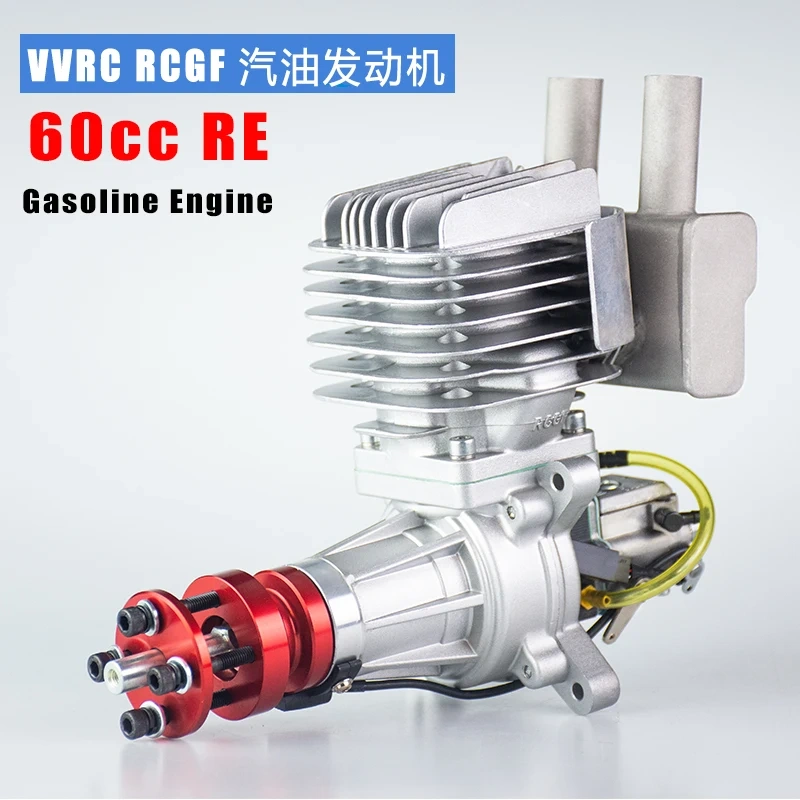 RCGF 60cc RE Rear Exhaust Gas Engine, Walbro Carburetor for Giant Scale RC Aircraft