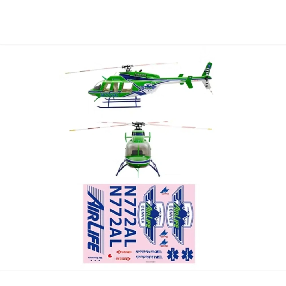 ROBAN 700 Size B407 ARF Life Scale Helicopter Fuselage Fiberglass Body Shell with Mechanics Ready