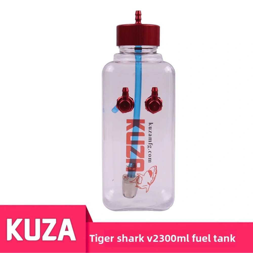KUZA Tiger Shark V2/V3 Transparent Fuel Tank for Gas RC Airplane with CNC Aluminum Fitting
