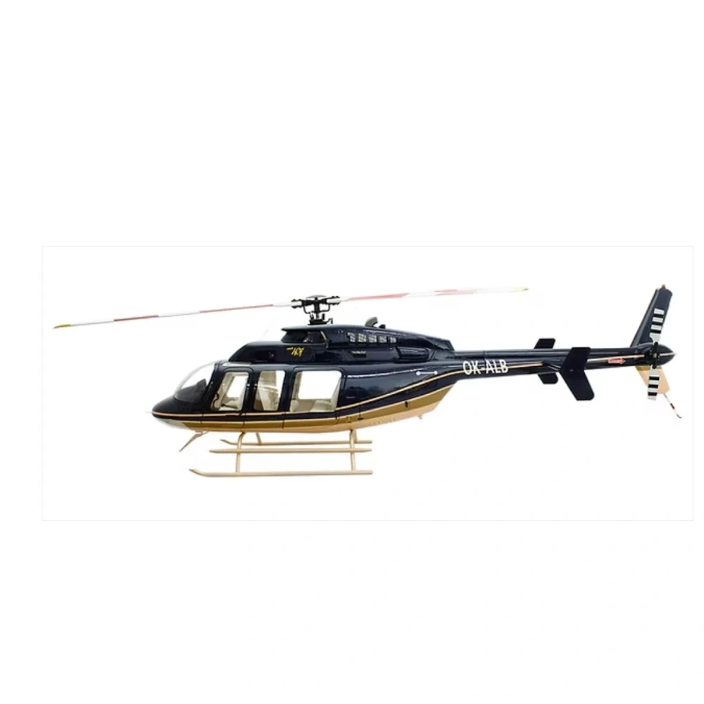 ROBAN 700 Size B407 ARF Black Tan Scale Helicopter Fuselage Fiberglass Body Shell with Mechanics Ready