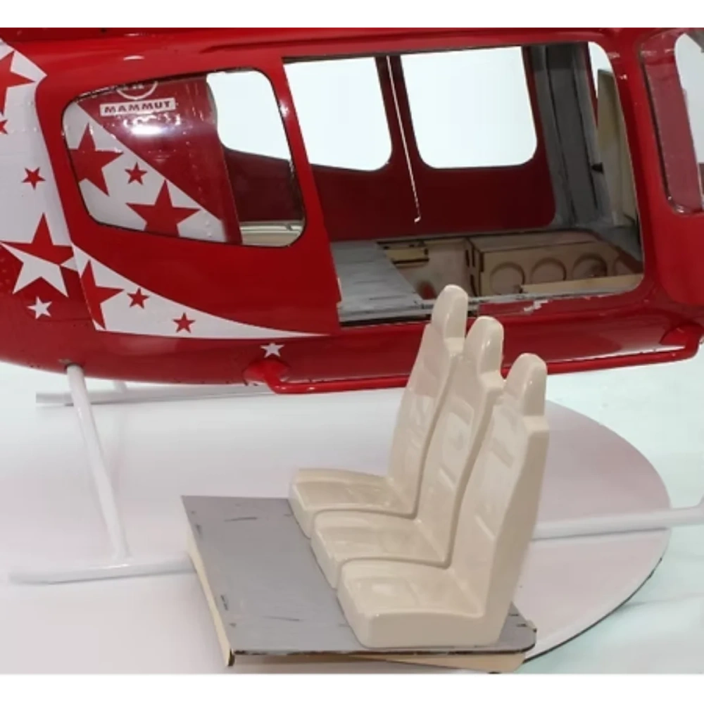 ROBAN 700 Size B429 ARF Black Tan Scale Helicopter Fuselage Fiberglass Body Shell with Mechanics Ready