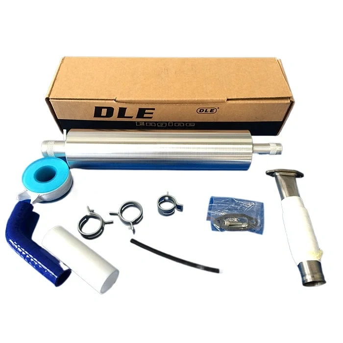 Original DLE35RA Long Exhaust Pipe Muffler Set with Accessories  Stainless Steel for RC Airplane Helicopter Gas Engine