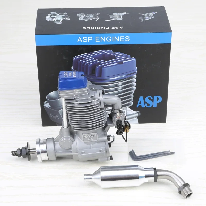 ASP FS120AR 19.96cc 4-Stroke Glow Engine, Single Cylinder for Large Scale RC Aircraft