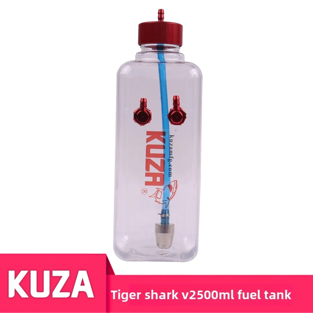 KUZA Tiger Shark V2/V3 Transparent Fuel Tank for Gas RC Airplane with CNC Aluminum Fitting