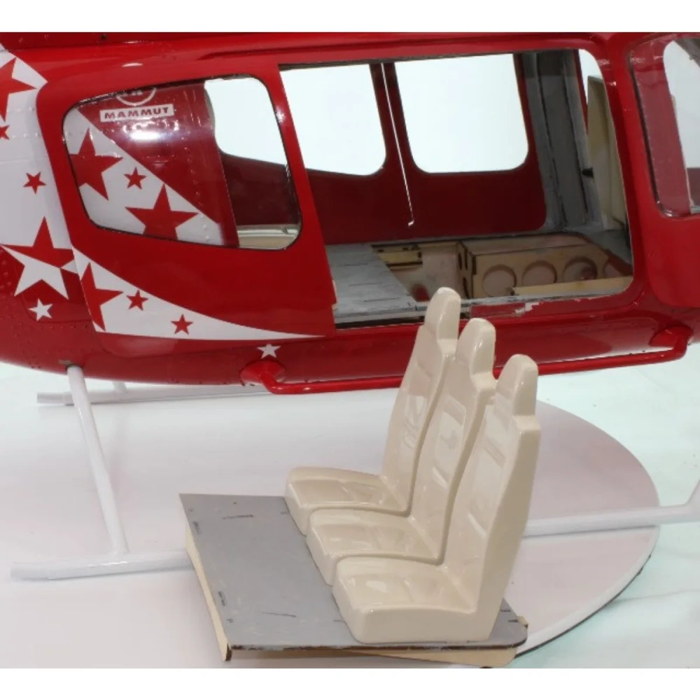 ROBAN 700 Size B429 ARF Blue Orange Scale Helicopter Fuselage Fiberglass Body Shell with Mechanics Ready