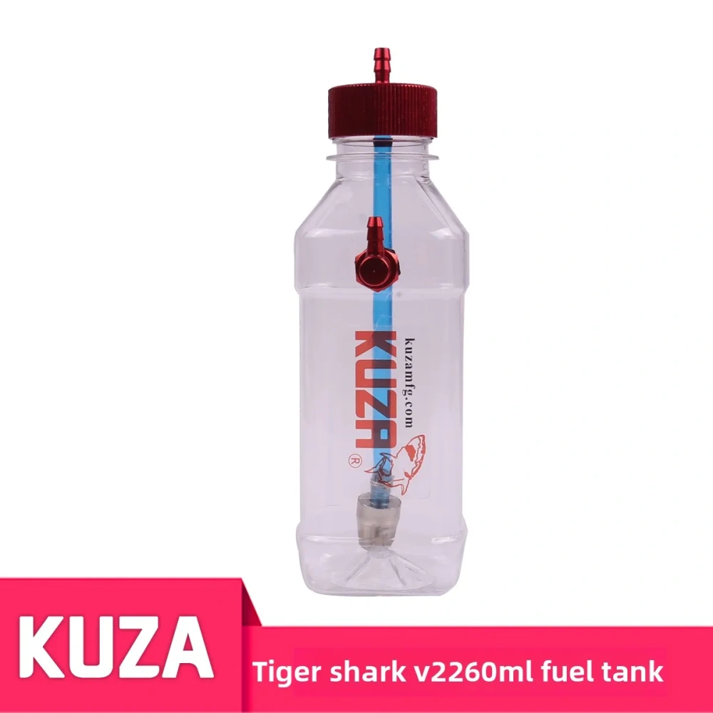 KUZA Tiger Shark V2/V3 Transparent Fuel Tank for Gas RC Airplane with CNC Aluminum Fitting