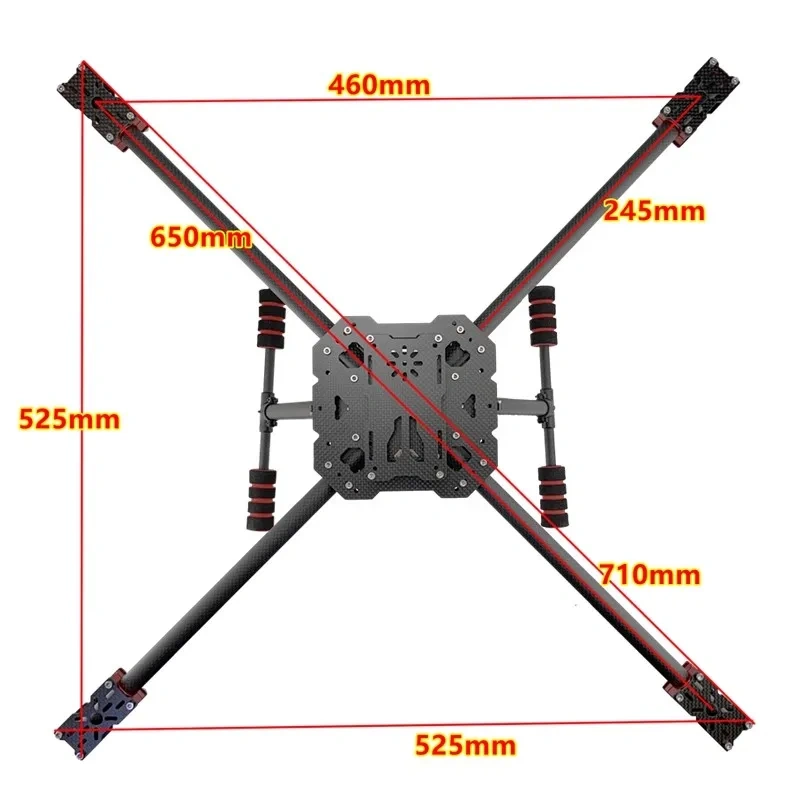 JMRRC Custom Quadcopter Frame 600mm Light Payload Fixed Mount for Aerial Photography Drone Support Bracket
