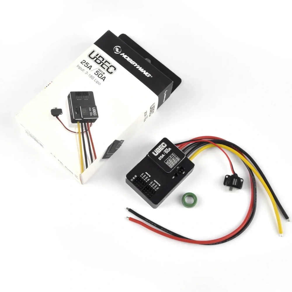 HobbyWing UBEC Module Input 3-18S Lipo 25A MAX 50A External Switching Mode DC-DC Regulator Ultra Battery Elimination Circuit