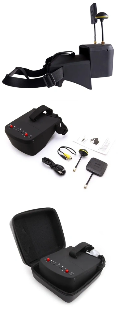 Lantian LS800D FPV Goggles with Built-in DVR Recorder - 5.8G Diversity Receiver & HD Display, All-in-One Video Eyewear