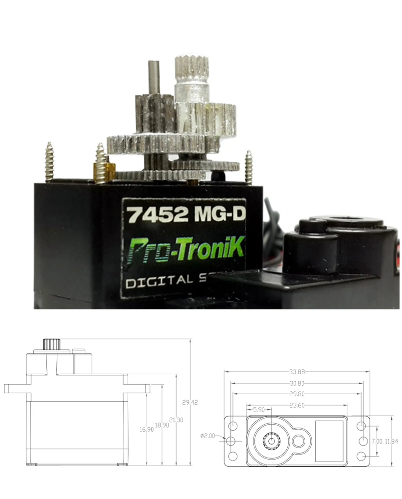 PTK 9g Digital Metal Gear Servo 7452 - High Torque & Precision for RC Airplane, Helicopter, FPV Drone Control Surface