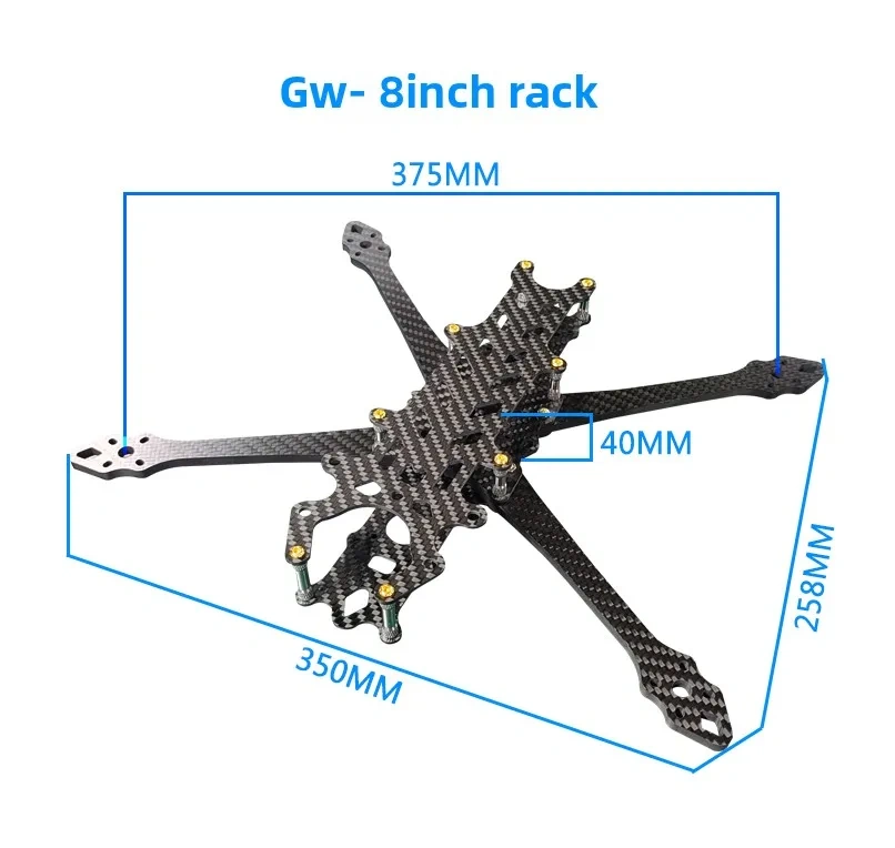 DF7 PRO Carbon Fiber FPV Frame Kit 7/10/13 Inch for DJI O3 HD System Long Range Freestyle Quadcopter Chassis