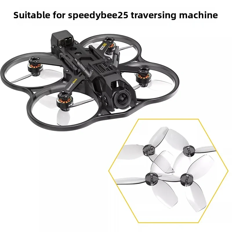 HQProp DT63mm X3 V2 2.5" 3-Blade FPV Drone Propeller (2CW+2CCW) Gray for BEE25 Whoop