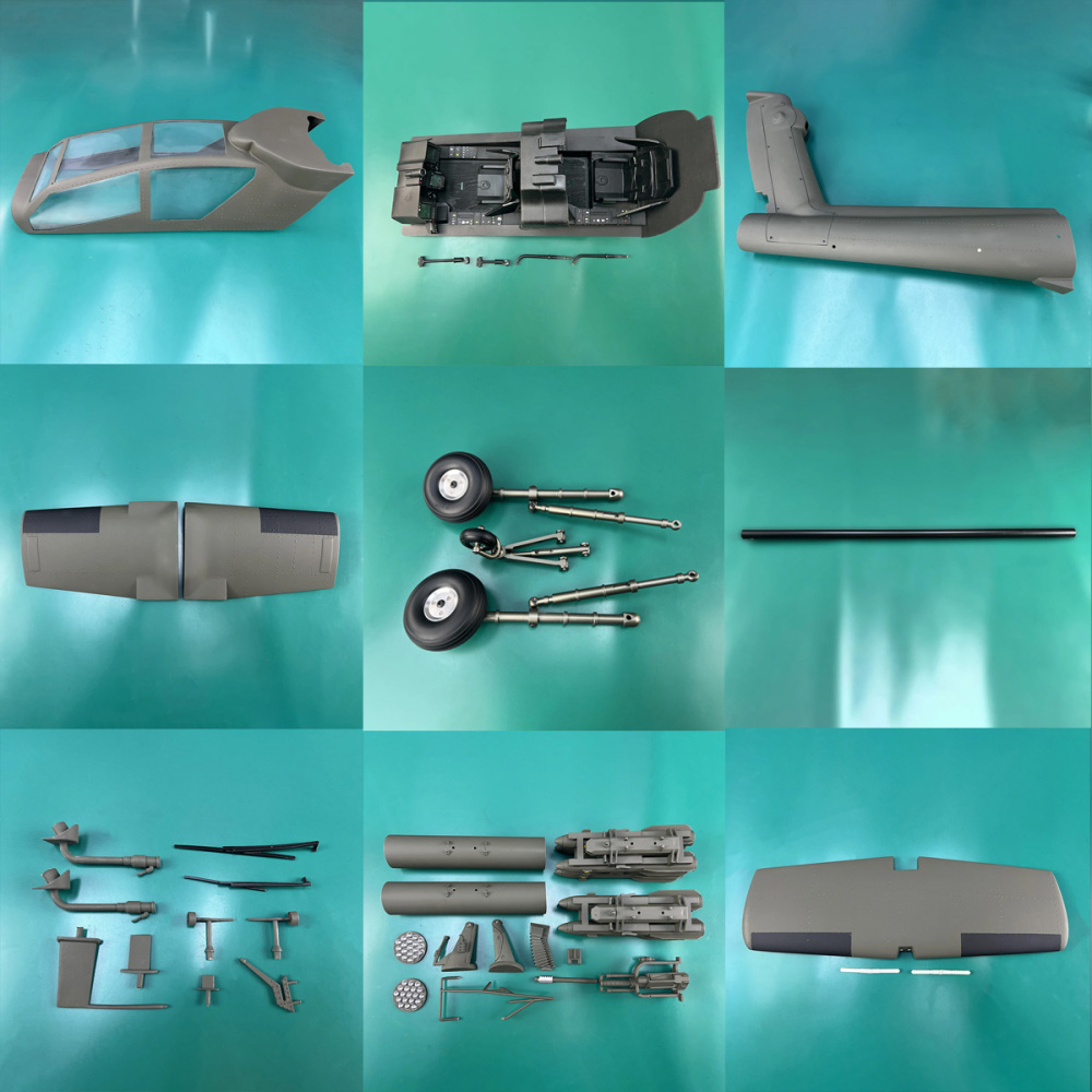 Roban 700 Size AH-64 Fuselage Spare Parts - Nose Cover Window Tail Landing Gear Wood Spacers Replacement