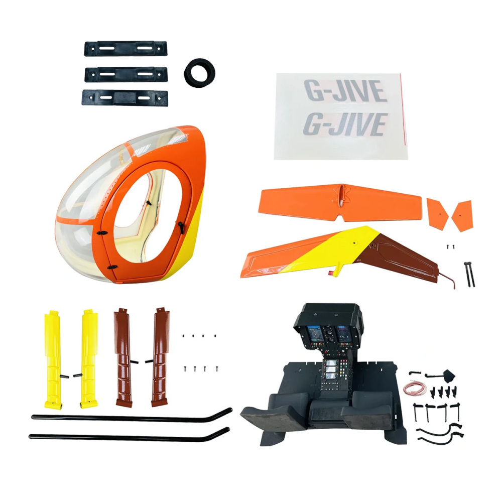 Roban 600 Size MD500D Fuselage Spare Parts - Nose Cover Window Tail Landing Gear Wood Spacers Replacement