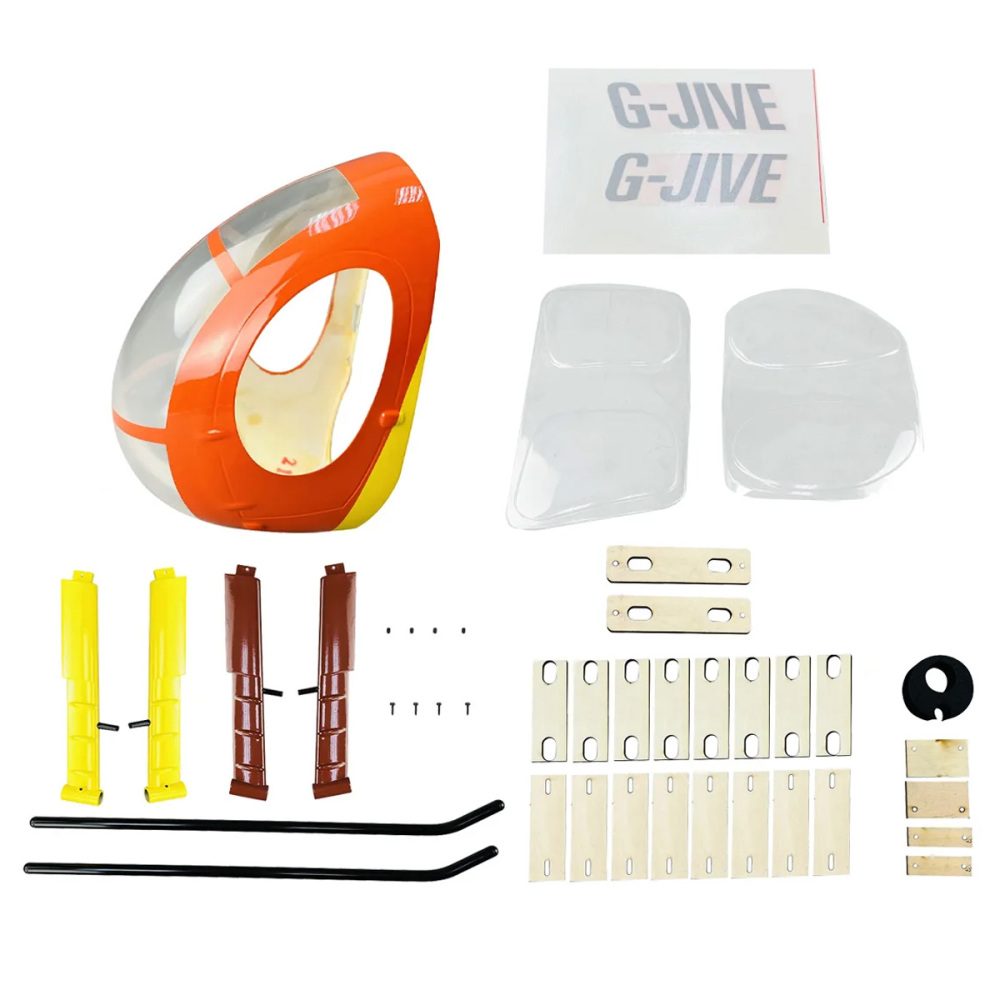 Roban 500 Size MD500D Fuselage Spare Parts - Nose Cover Window Tail Landing Gear Wood Spacers Replacement